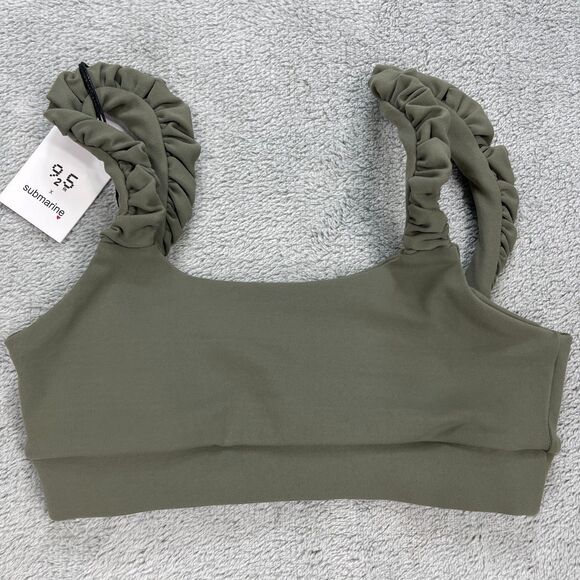 925 Fit Submarine 2 Piece Leggings And Bra Set Girls 12 Sage Green Skinny Leg - Picture 2 of 16